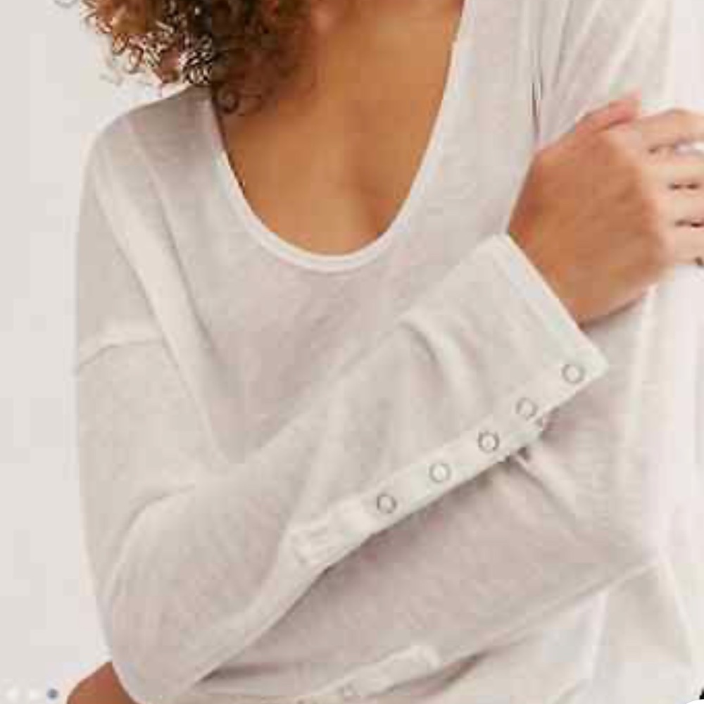 Free People Sienna Snap Cuff Long Sleeve Top (NWT)